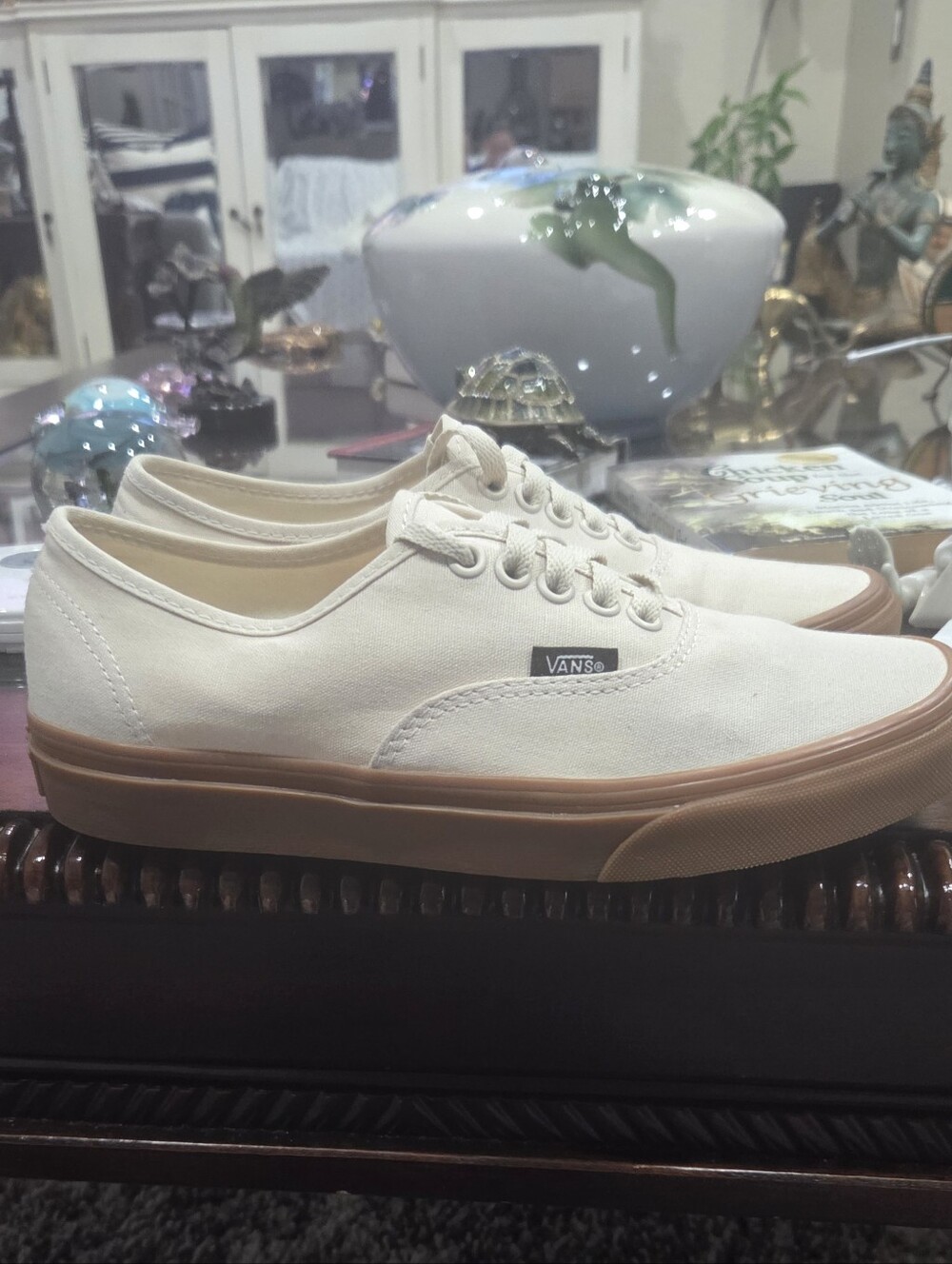 Vans Authentic Canvas Sneakers in Off-White with Gum Sole